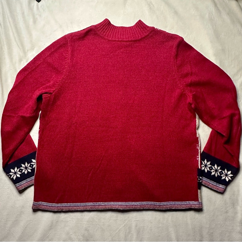 christopher & banks Holiday Sweater Full Zip Up Christmas Winter Women’s XL - Picture 7 of 9